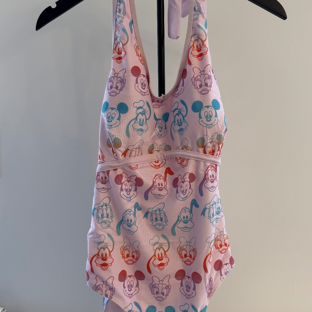 Disney Store NWT Mickey Mouse & friends pink/purple one piece swim suit